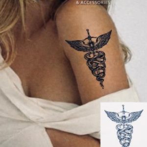 Winged Sword and Serpent Tattoo